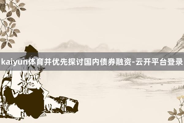 kaiyun体育并优先探讨国内债券融资-云开平台登录