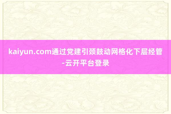 kaiyun.com通过党建引颈鼓动网格化下层经管-云开平台登录